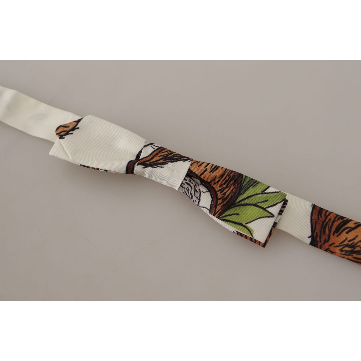 Dolce & Gabbana Elegant White Silk Patterned Bow Tie Dolce & Gabbana