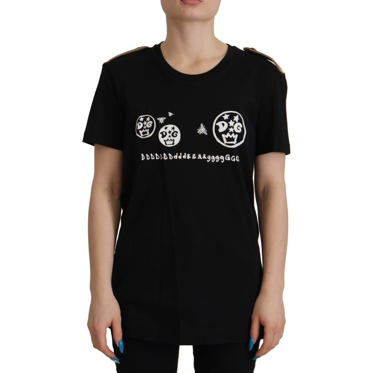 Dolce & Gabbana Chic Black Logo Cotton Tee for Women Dolce & Gabbana