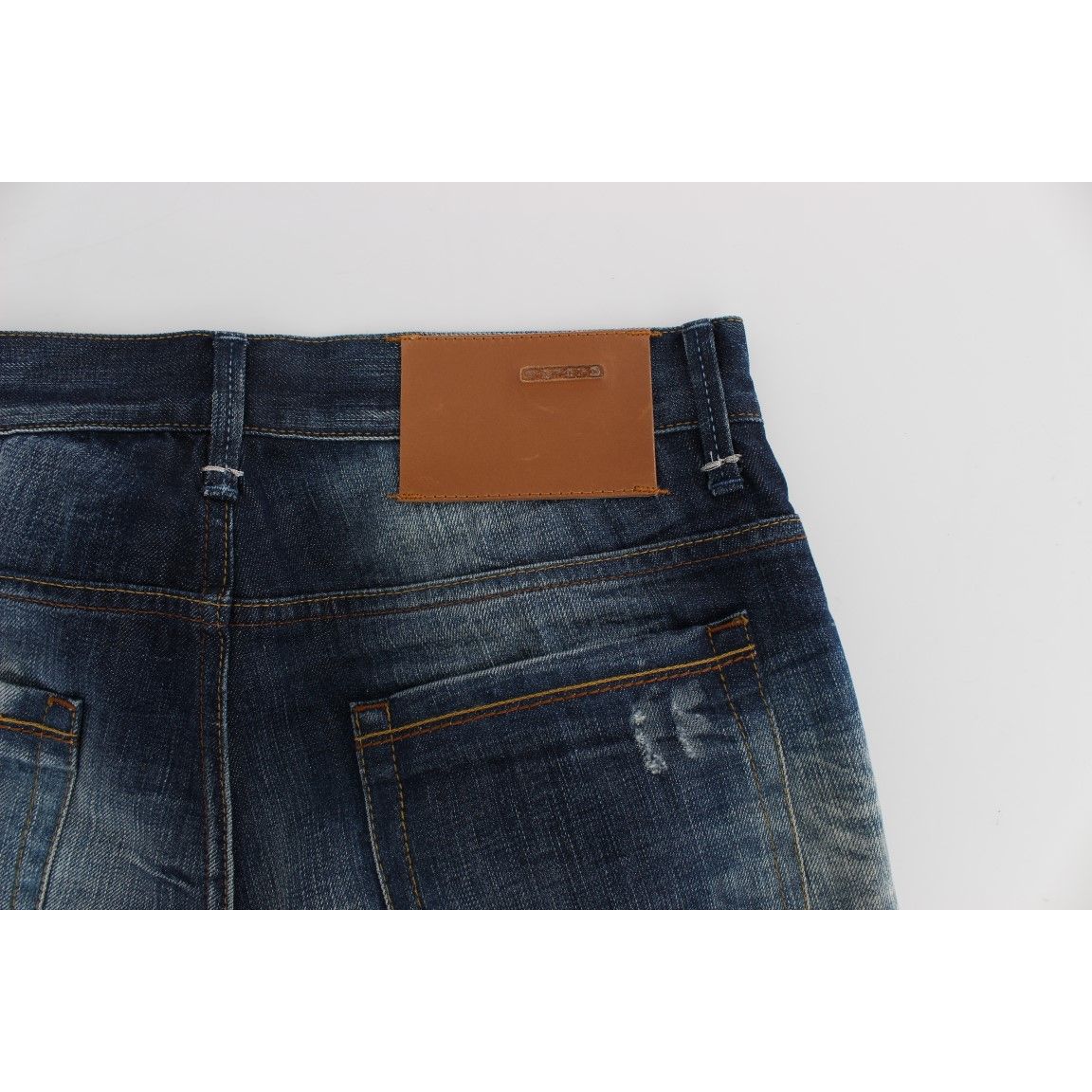 Acht Blue Wash Cotton Denim Regular Fit Jeans