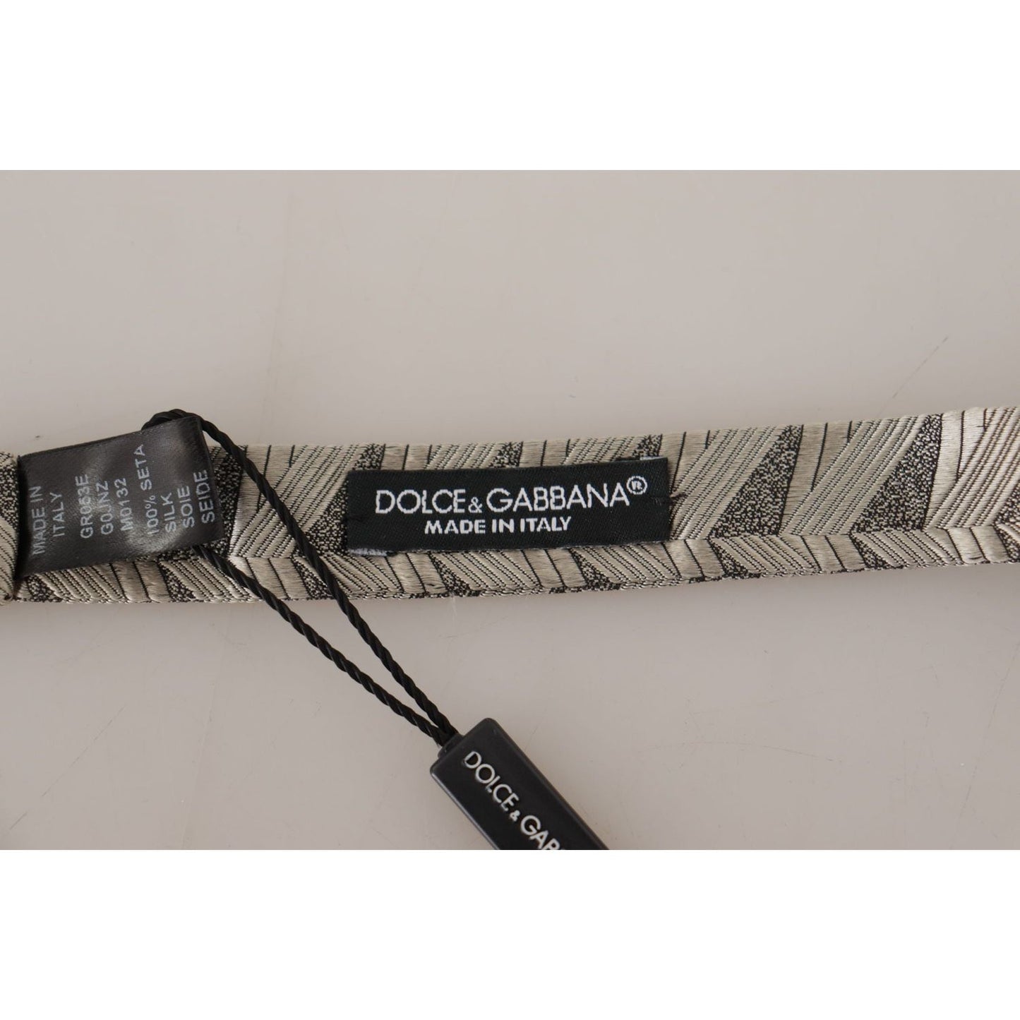 Dolce & Gabbana Elegant Silk Grey Bow Tie Dolce & Gabbana