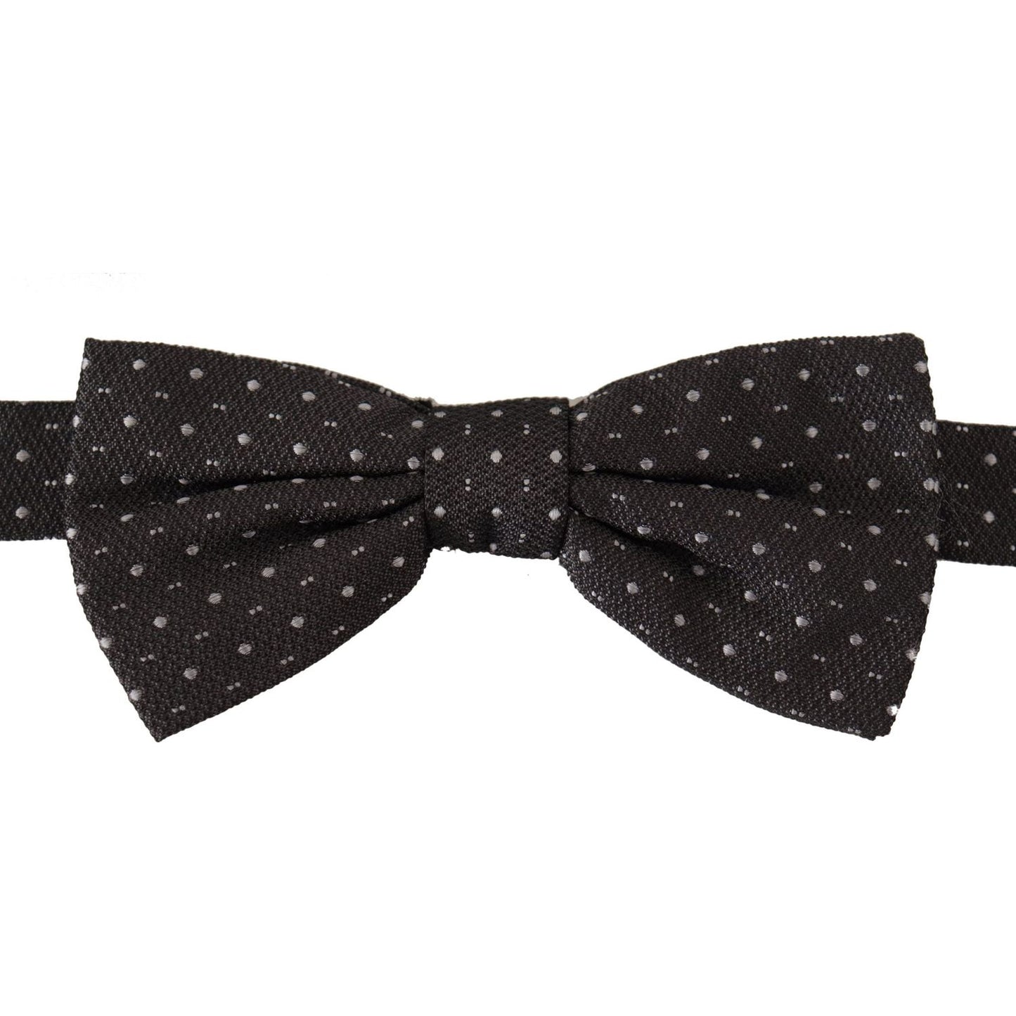 Dolce & Gabbana Gray Polka Dot 100% Silk Neck Papillon Tie