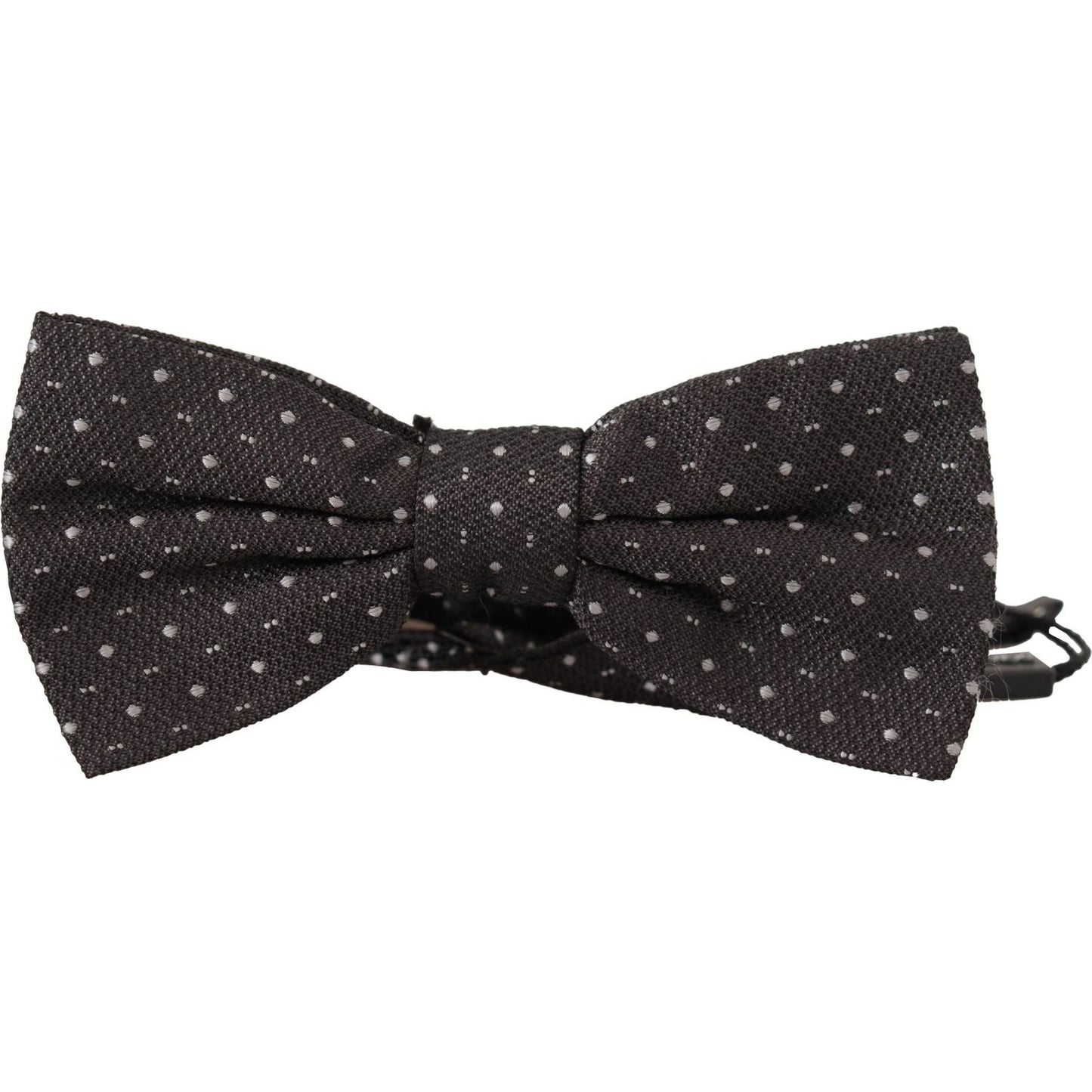 Dolce & Gabbana Gray Polka Dot 100% Silk Neck Papillon Tie