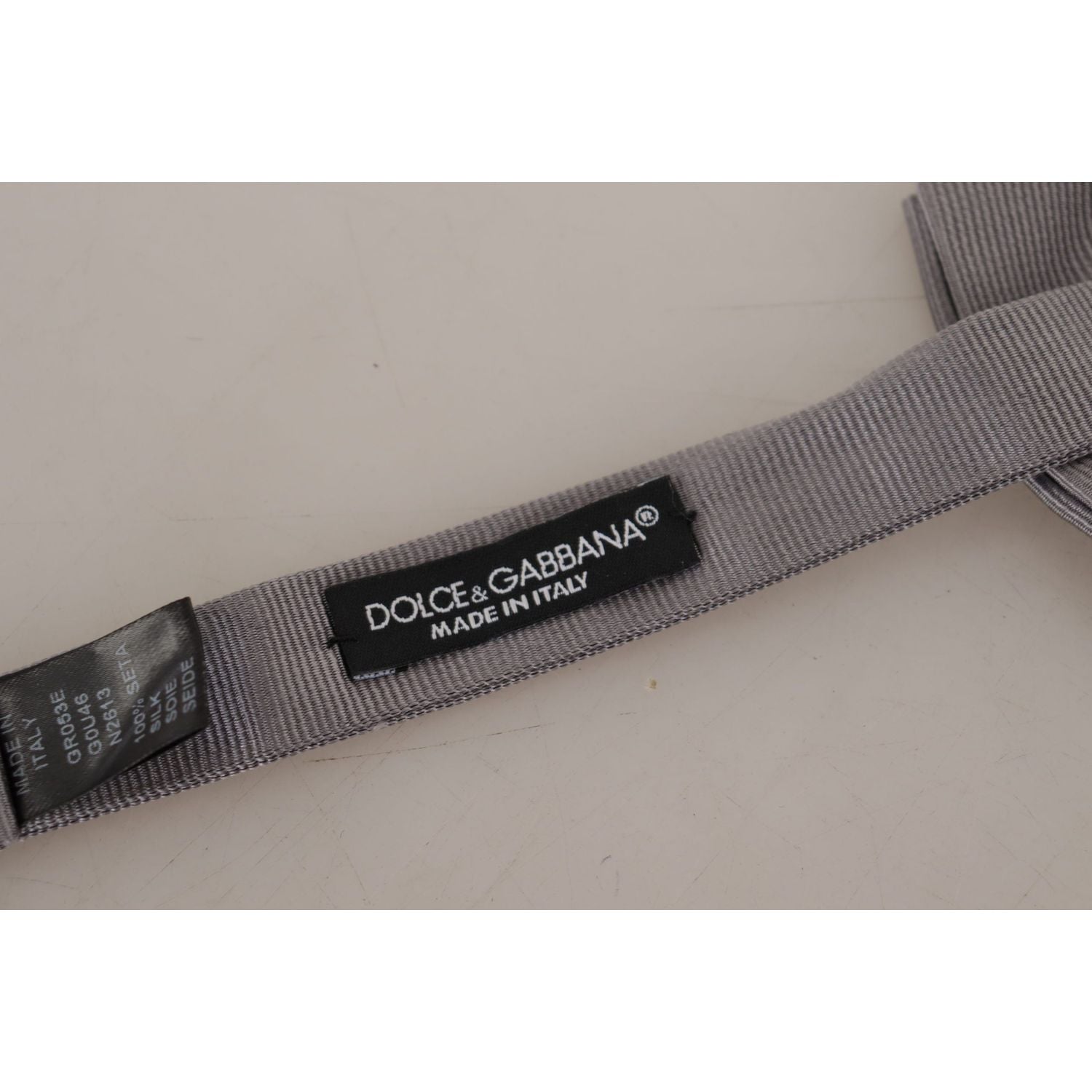Dolce & Gabbana Gray 100% Silk Adjustable Neck Papillon Tie