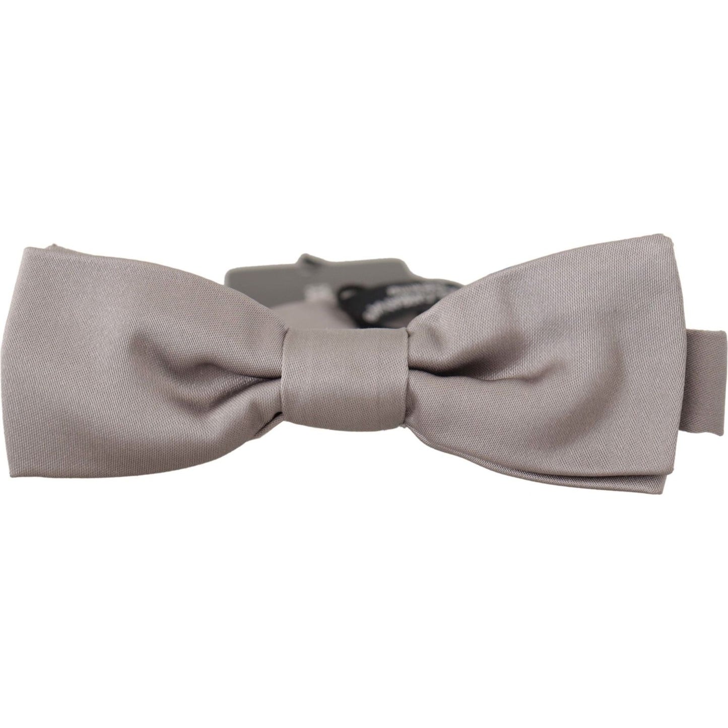 Dolce & Gabbana Silver 100% Silk Slim Adjustable Neck Papillon Tie