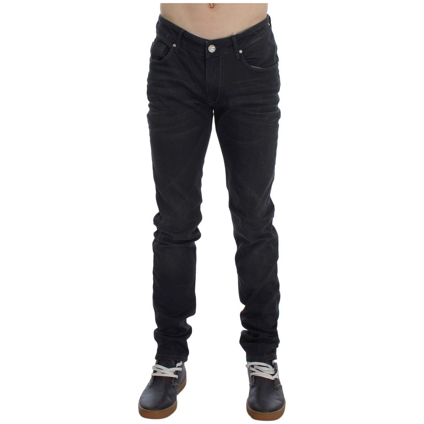 Acht Gray Cotton Stretch Slim Fit Jeans