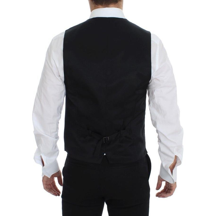 Dolce & Gabbana Gray Wool Formal Dress Vest Gilet Weste