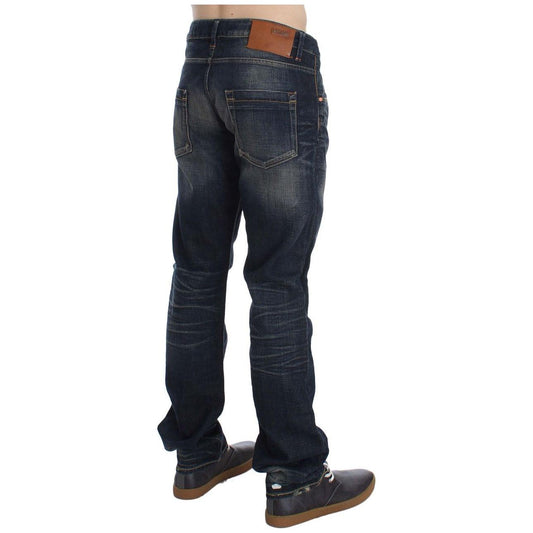 Acht Blue Wash Straight Fit Low Waist Jeans