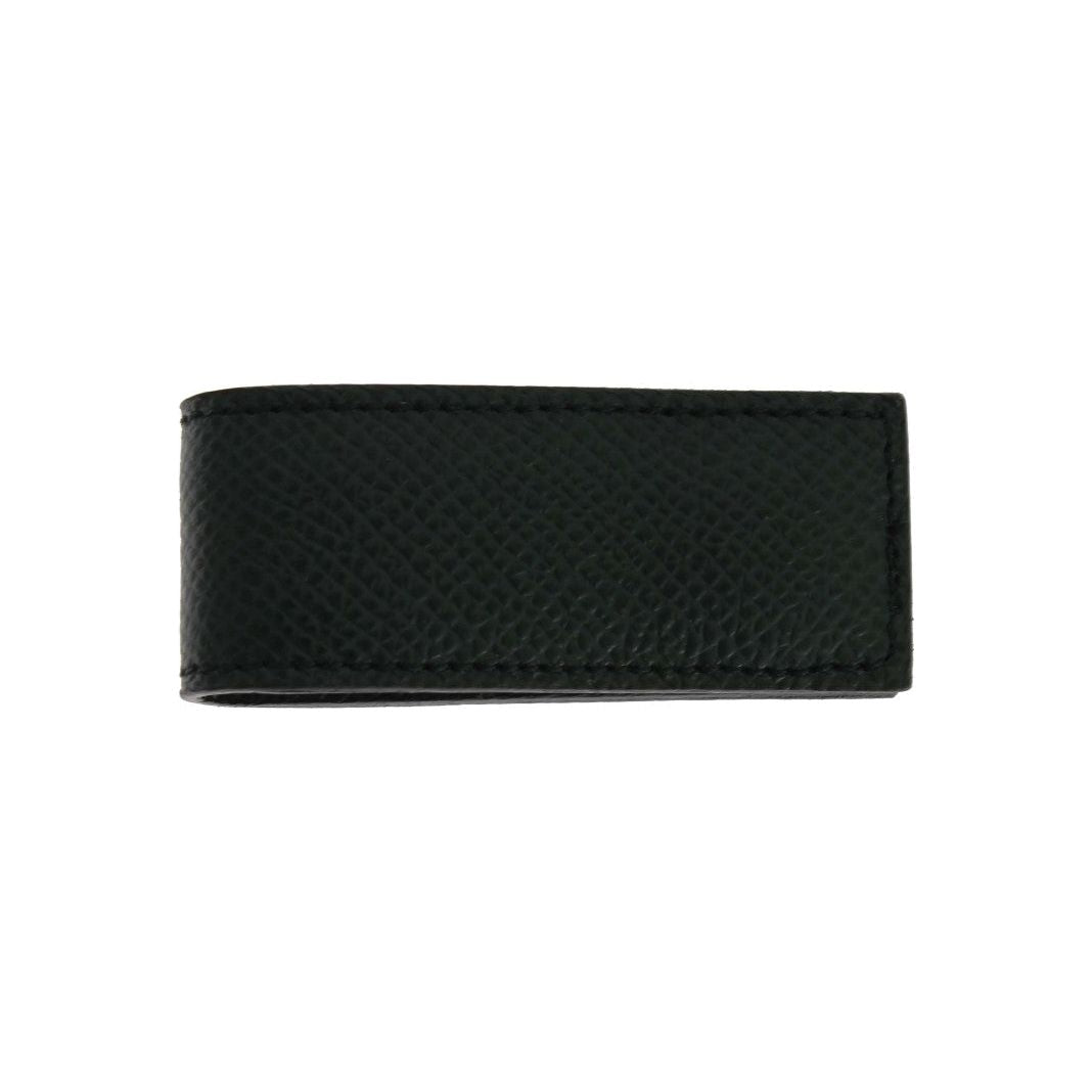 Dolce & Gabbana Green Leather Magnet Money Clip