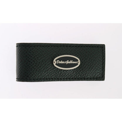 Dolce & Gabbana Green Leather Magnet Money Clip