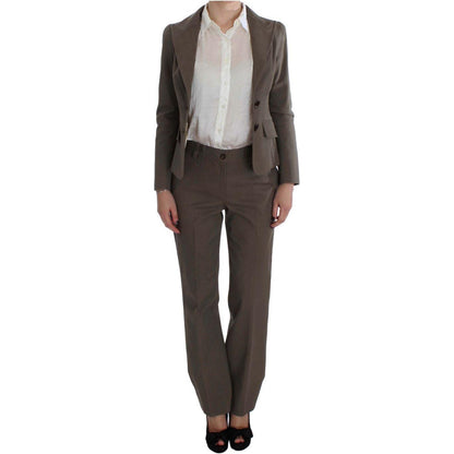 BENCIVENGA Beige Wool Cotton Suit 1728,20% Cotton,67345645728,Beige,BENCIVENGA,Clothing,IT48 | XL,Material: 80% Wool,New with tags,Suits & Blazers - Clothing,Suits & Blazers - Women - Clothing,Two-Piece Suits - Suits & Blazers - Clothing,Women,Women - Clo