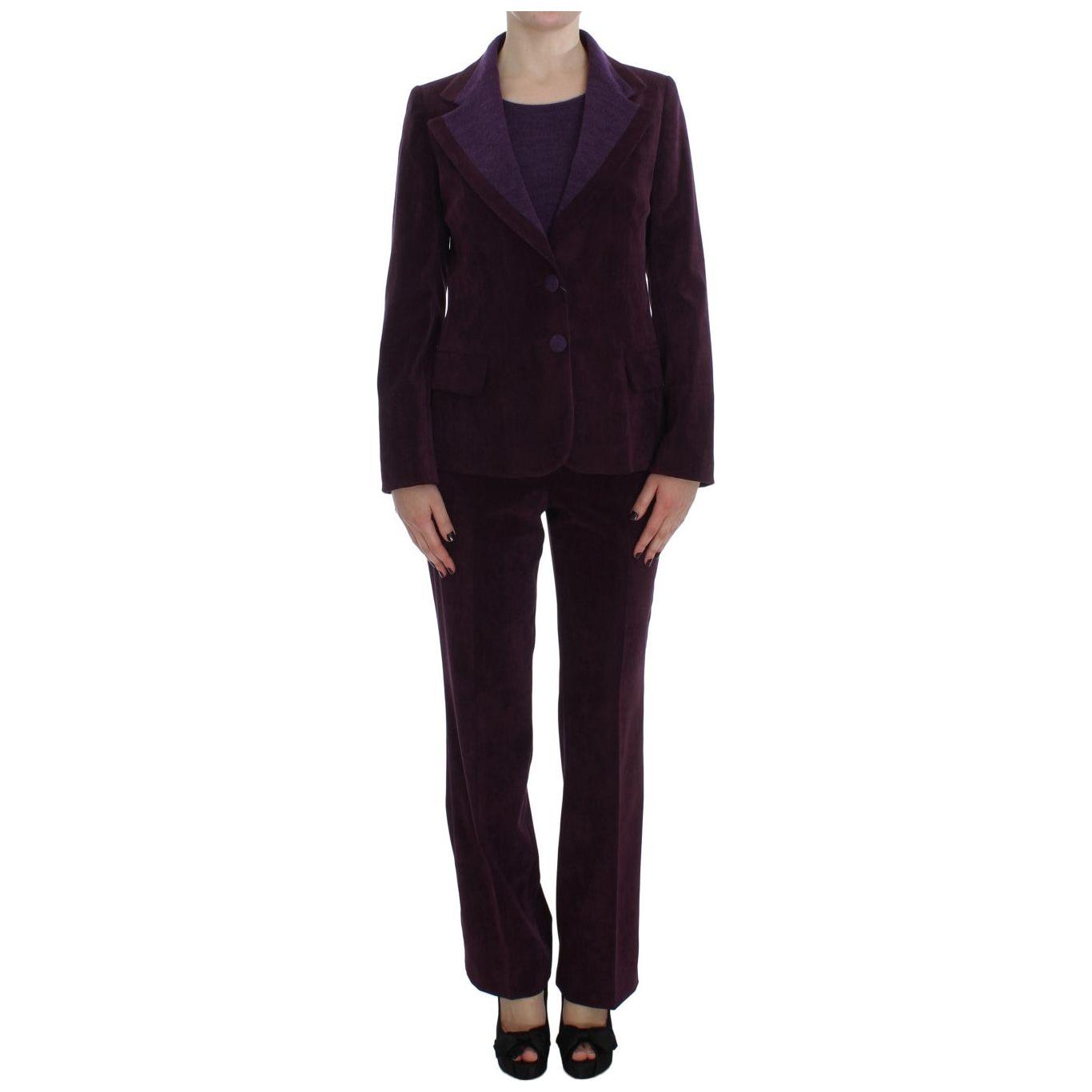 BENCIVENGA Purple Wool Suit T-Shirt Set