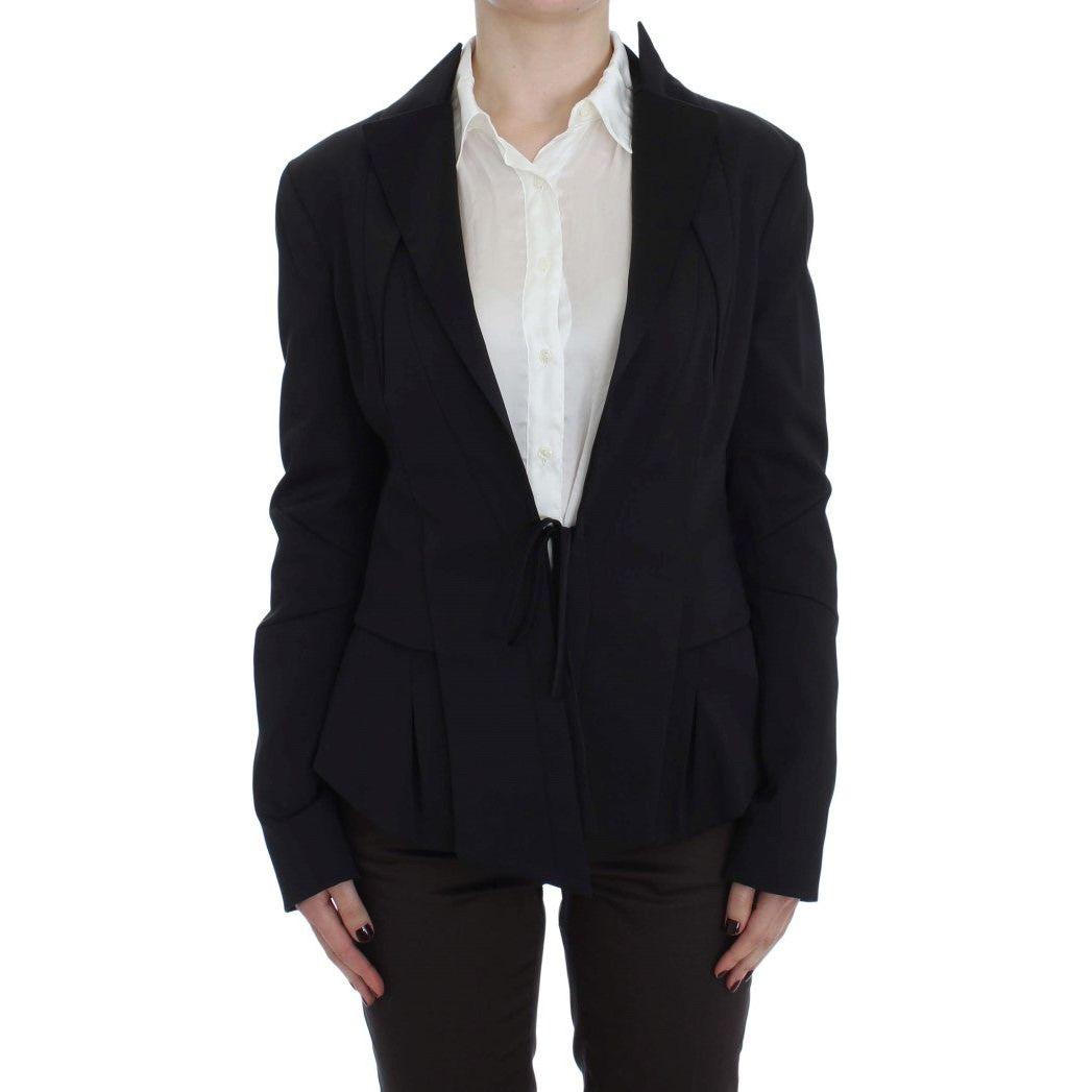 Exte Black Stretch Single Breasted Blazer Jacket Exte