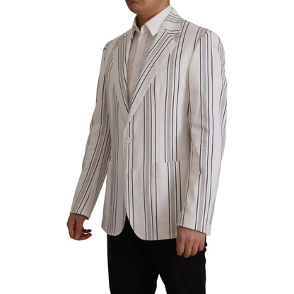 Dolce & Gabbana Elegant Striped Cotton Blend Blazer Dolce & Gabbana