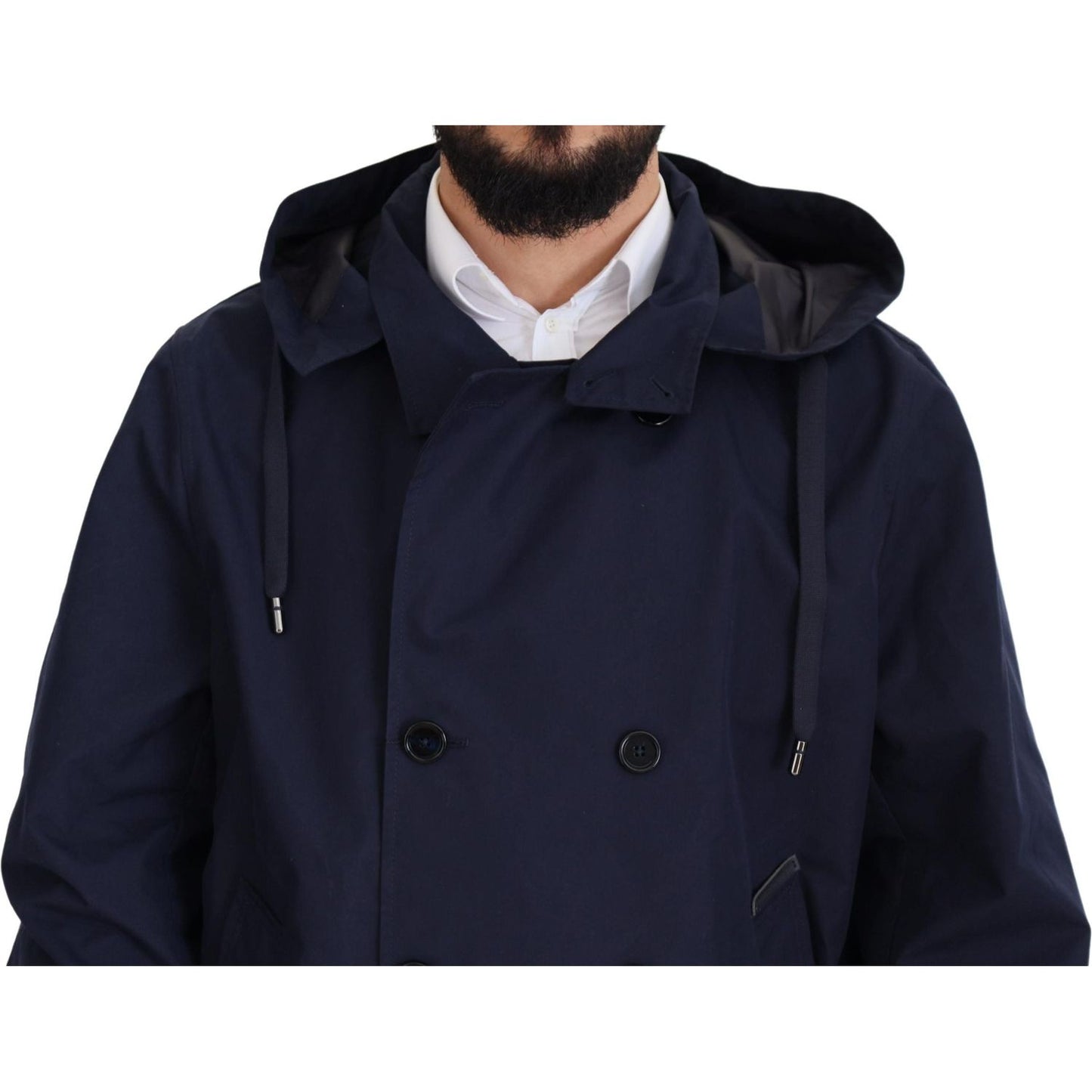 Dolce & Gabbana Elegant Double-Breasted Blue Parka Jacket Dolce & Gabbana