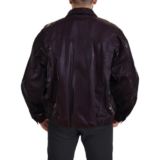 Elegant Bordeaux Collared Jacket