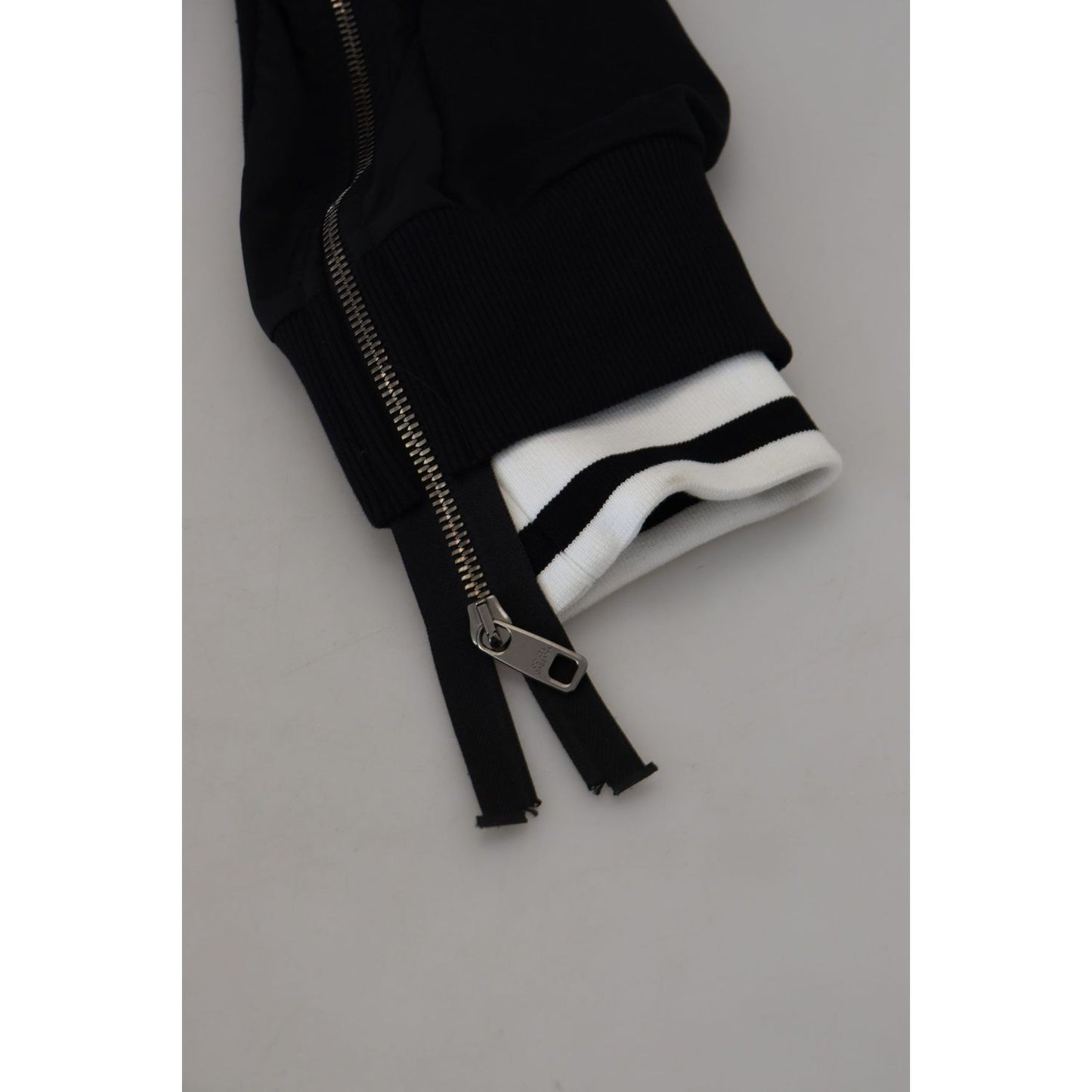 Dolce & Gabbana Black Polyester Hooded Full Zip Jacket