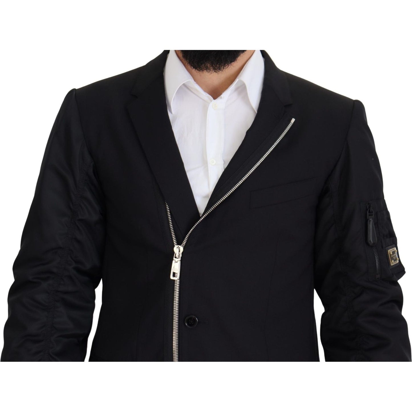 Dolce & Gabbana Elegant Black Virgin Wool Jacket Dolce & Gabbana