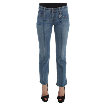 Costume National Blue Cotton Slim Fit Cropped Jeans