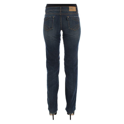 Costume National Blue Cotton Blend Bootcut Jeans