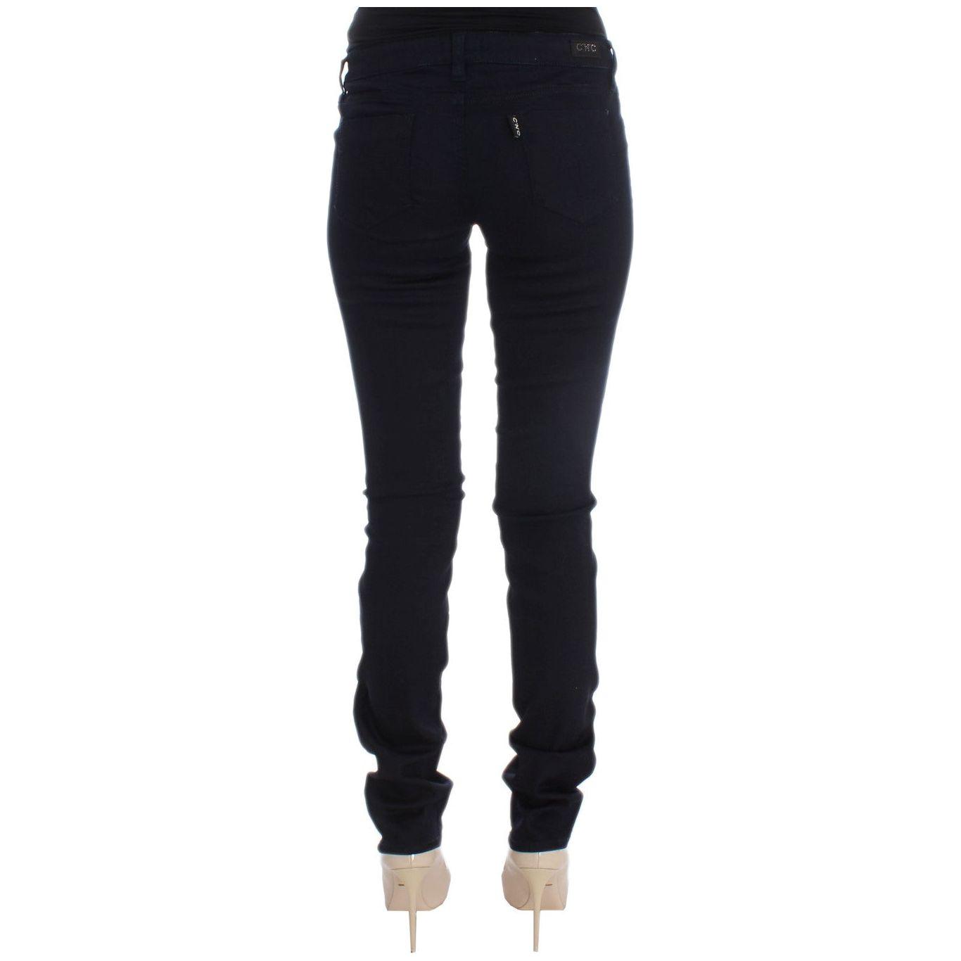 Costume National Blue Cotton Blend Slim Fit Jeans