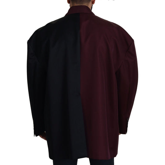 Elegant Bordeaux Double-Breasted Jacket