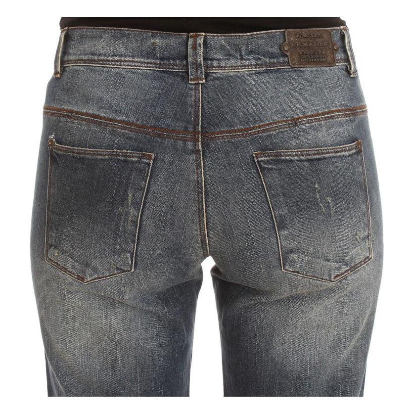 Ermanno Scervino Blue Wash Cotton Blend Slim Fit Jeans