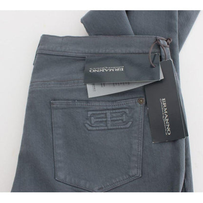 Ermanno Scervino Blue Cotton Blend Slim Fit Bootcut Jeans
