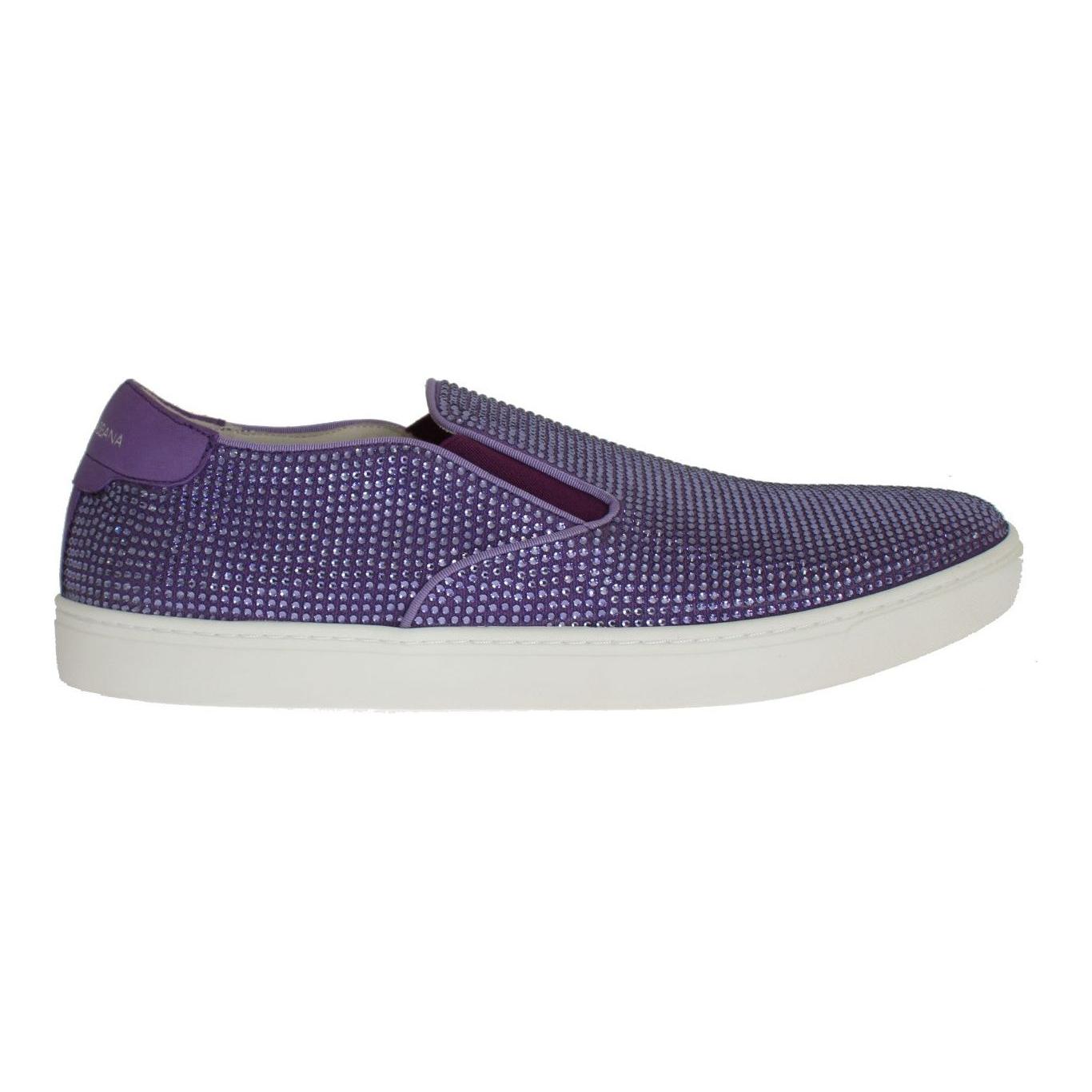 Dolce & Gabbana Purple Strass Canvas Logo Sneakers