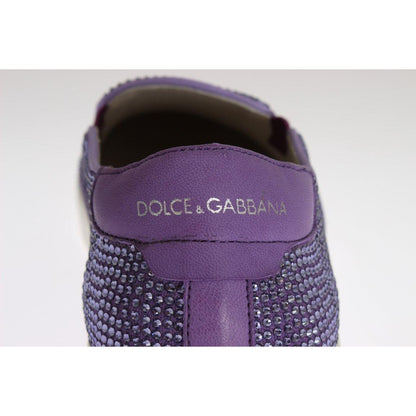 Dolce & Gabbana Purple Strass Canvas Logo Sneakers