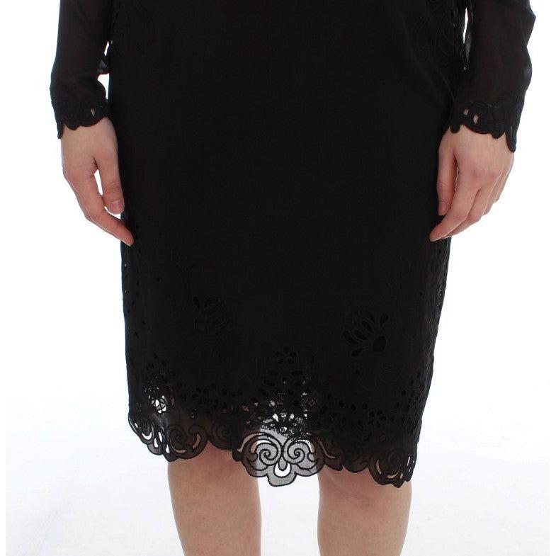 Dolce & Gabbana Elegant Black Floral Lace Sheath Dress Dolce & Gabbana