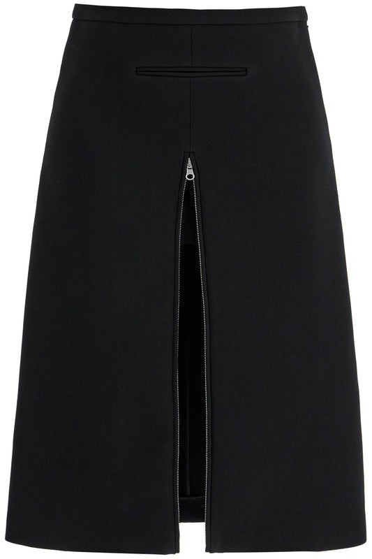 Courreges midi twill skirt with zipper