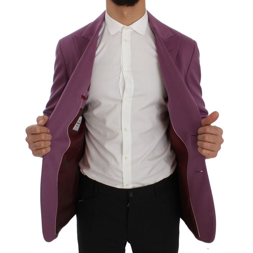 Dolce & Gabbana Purple Cashmere Slim Fit Blazer Jacket