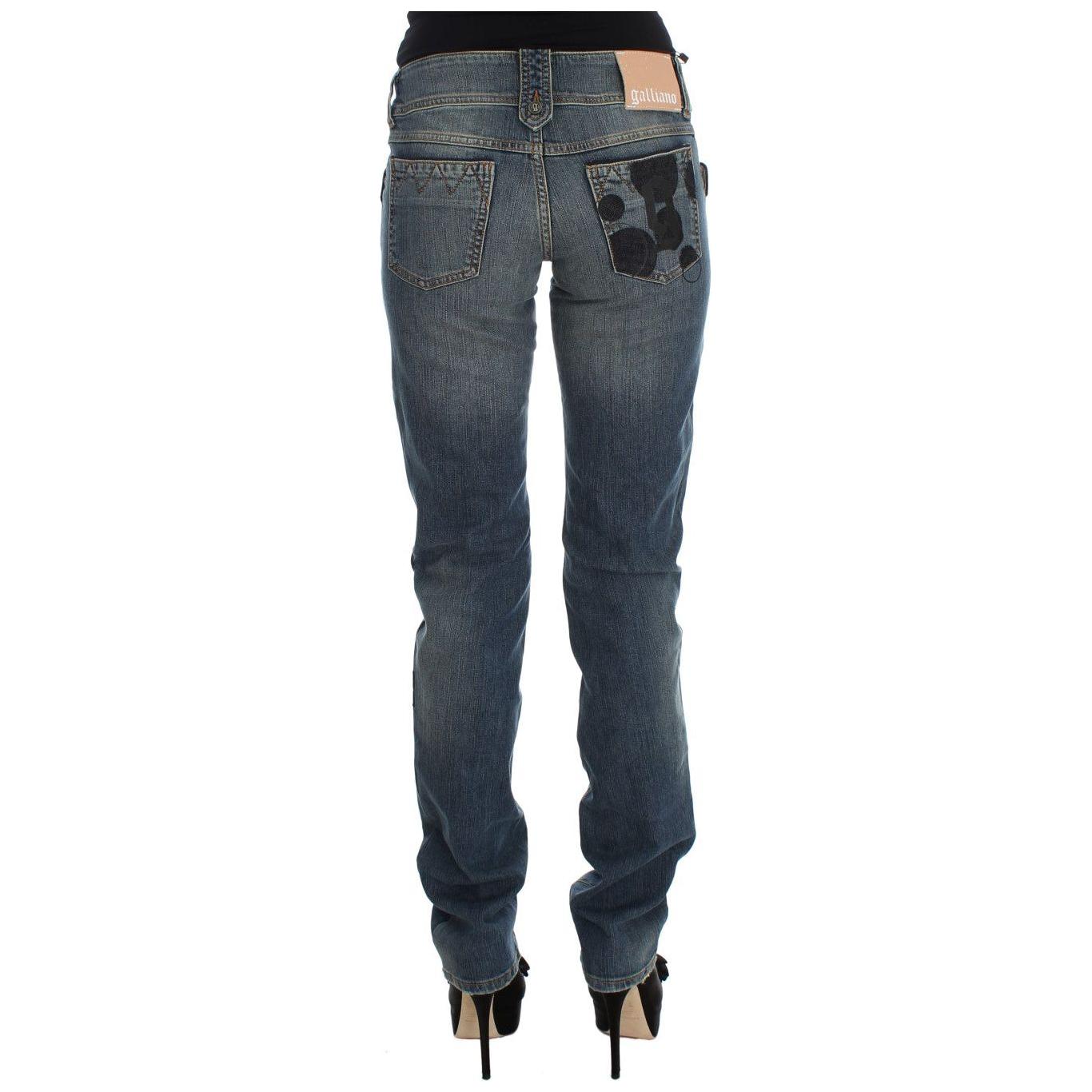 John Galliano Chic Slim Fit Bootcut Jeans in Blue Wash John Galliano