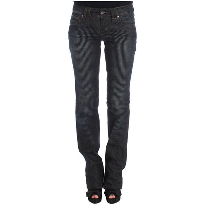John Galliano Blue Wash Cotton Blend Slim Fit Bootcut Jeans