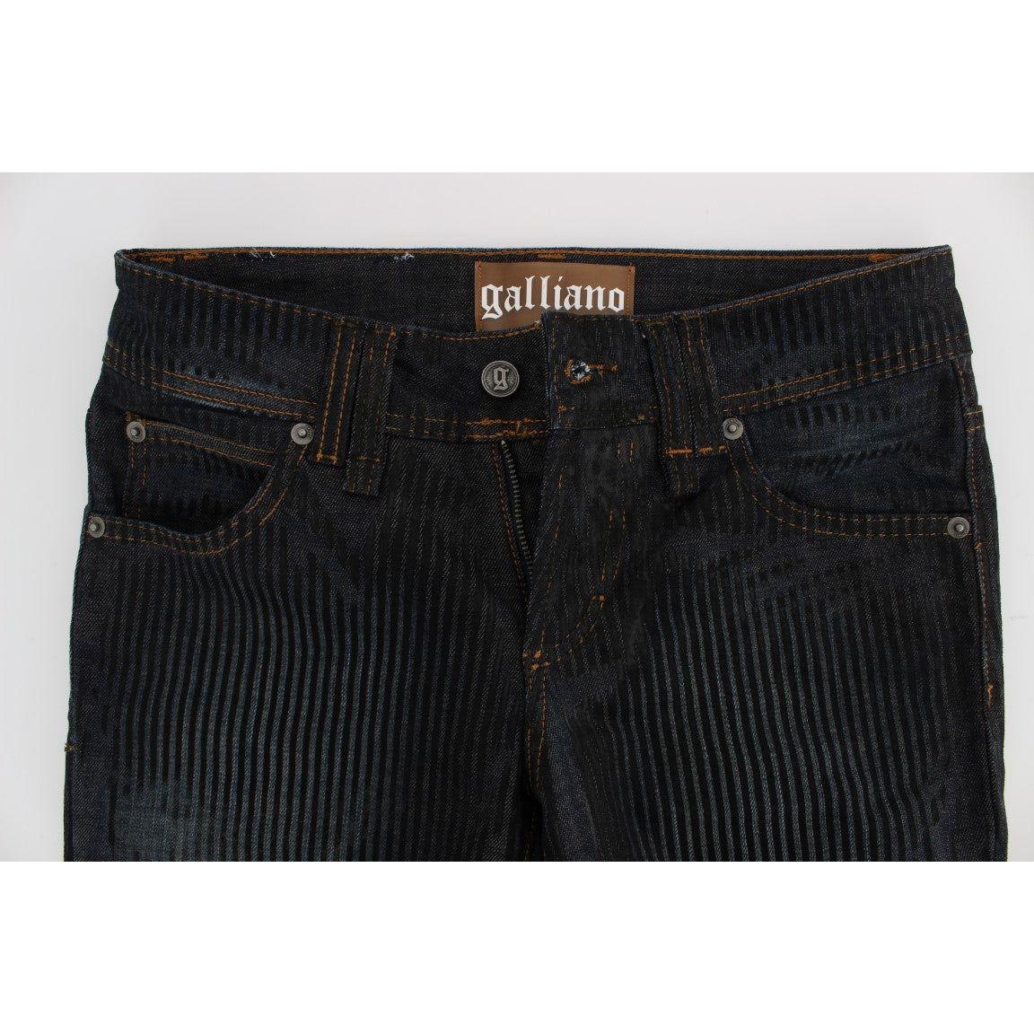 John Galliano Blue Wash Cotton Blend Slim Fit Bootcut Jeans