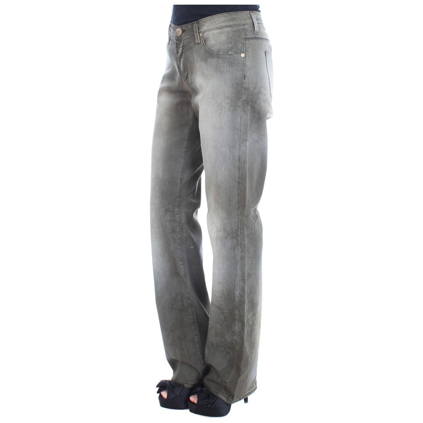 Ermanno Scervino Gray Cotton Blend Loose Fit Boyfriend Jeans