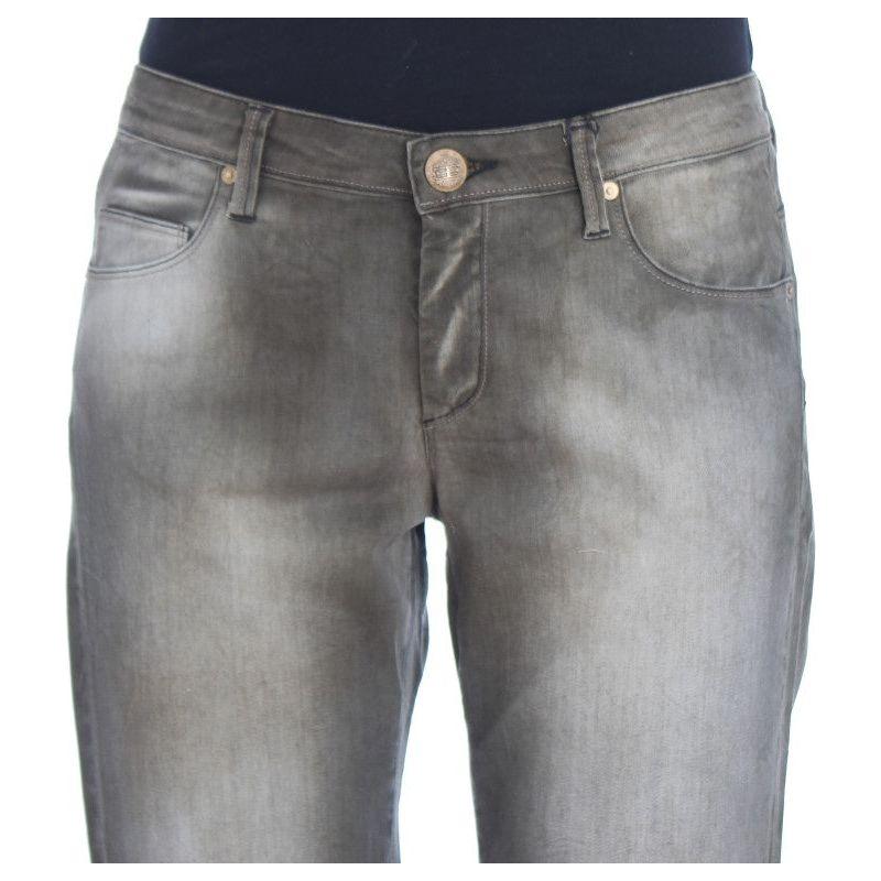 Ermanno Scervino Gray Cotton Blend Loose Fit Boyfriend Jeans