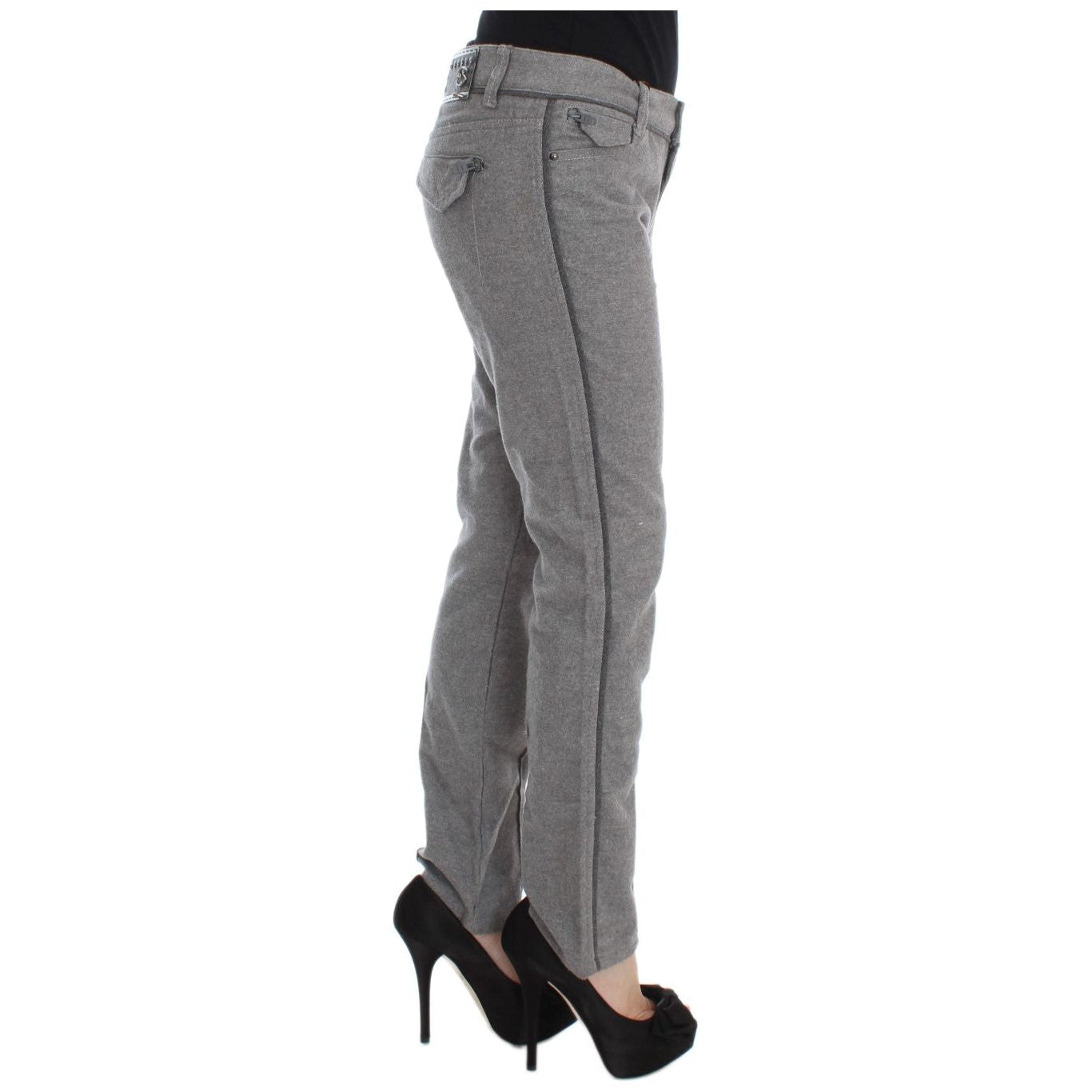 Ermanno Scervino Chic Gray Casual Cotton Pants Ermanno Scervino