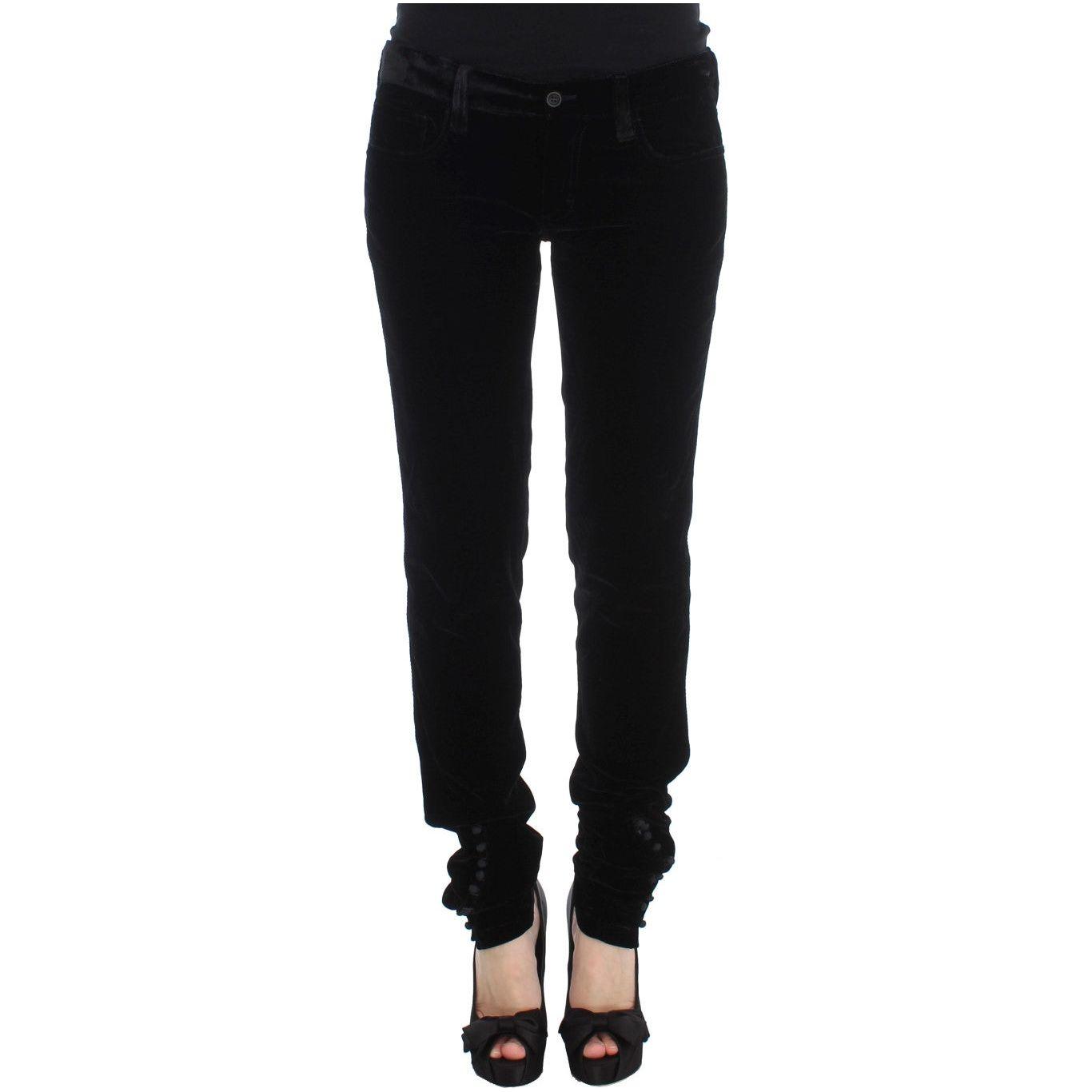 Ermanno Scervino Elegant Black Slim Fit Trousers Ermanno Scervino