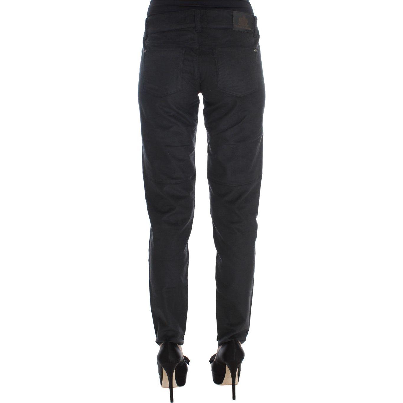 Ermanno Scervino Chic Black Regular Fit Trousers Jeans & Pants Ermanno Scervino