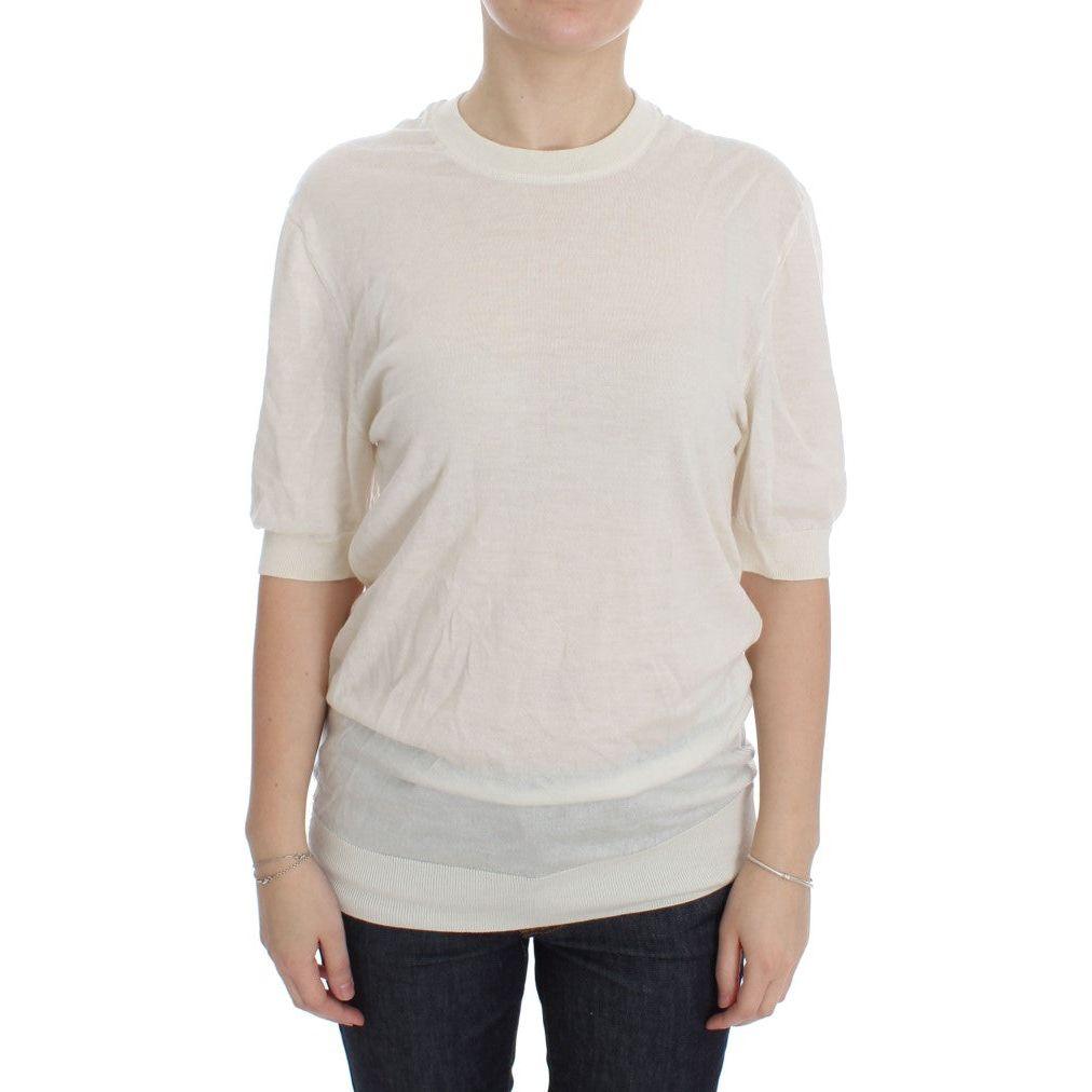 Dolce & Gabbana White 100% Cashmere Sweater
