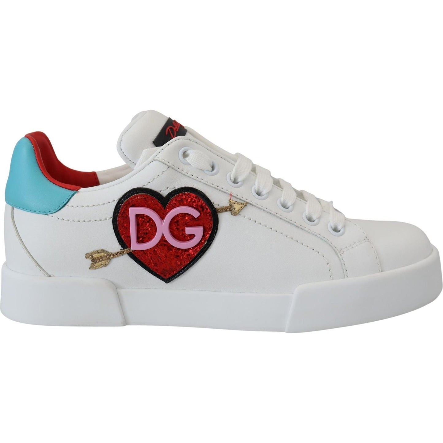 Dolce & Gabbana Elegant White Portofino Leather Sneakers Dolce & Gabbana