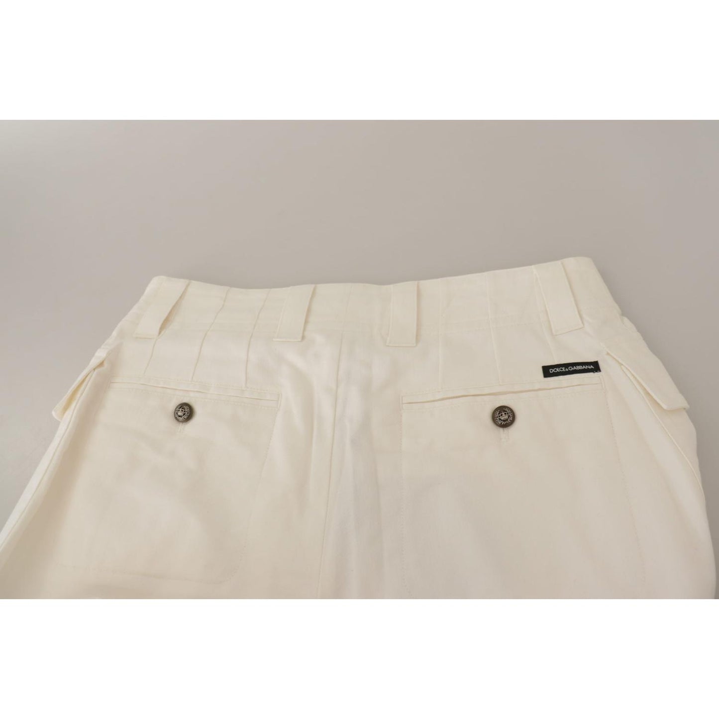 Dolce & Gabbana Elegant White High-Waist Tapered Trousers Dolce & Gabbana