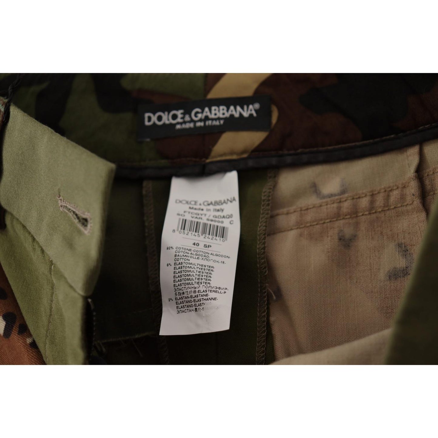 Dolce & Gabbana Army Green High-Waist Hot Pants Dolce & Gabbana