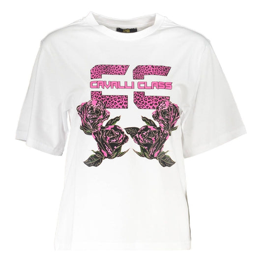 Cavalli Class White Cotton Women T-Shirt Cavalli Class