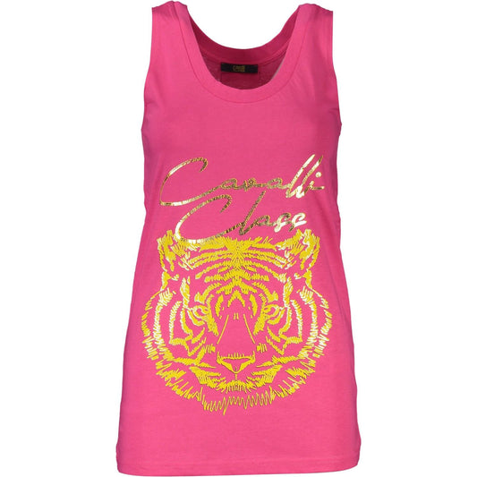 Cavalli Class Pink Cotton Women Top Cavalli Class