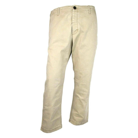 Light Brown Washed Cotton Pant Gucci Print