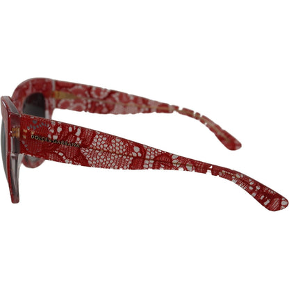 Dolce & Gabbana Red Lace Acetate Rectangle Shades DG4231Sunglasses