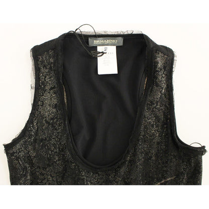 Ermanno Scervino Black Lace Lined Stretch Mini Dress