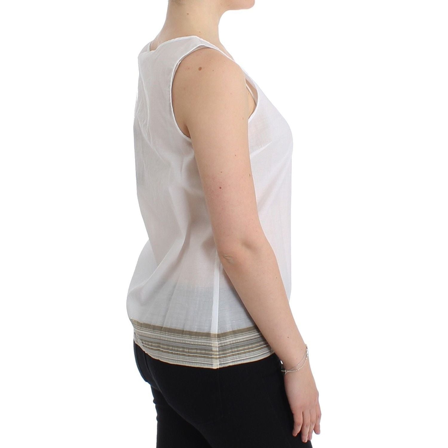 Ermanno Scervino White Top Blouse Tank Shirt Sleeveless